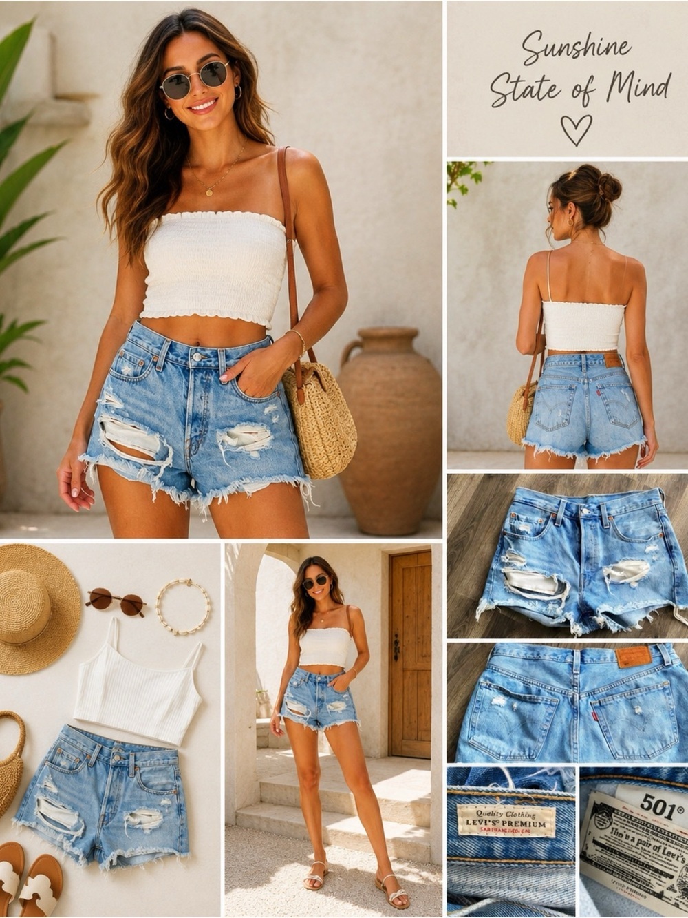 LEVI’S 501 Ripped Jean Shorts
